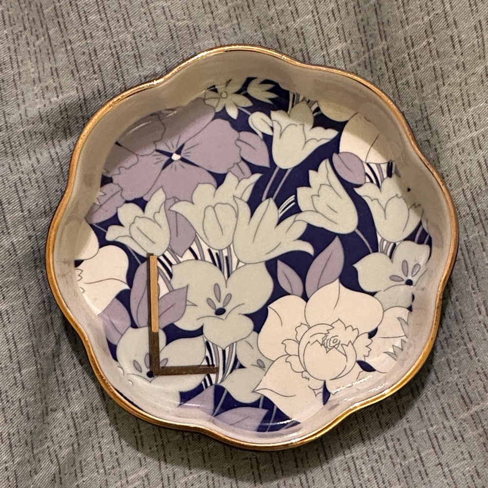 Anthropologie Scalloped “L” Trinket Dish